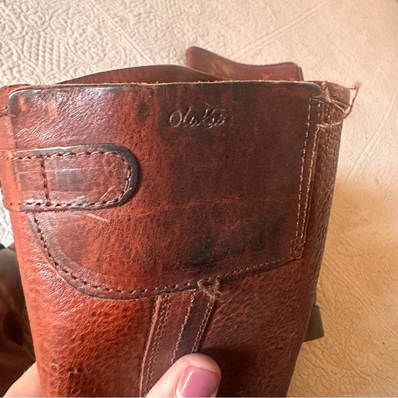 Børn Woman’s Size 9 Heeled Leather Boots Red Brown with Classic Zip Side Design - Picture 6 of 11